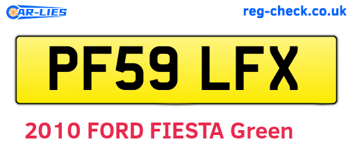 PF59LFX are the vehicle registration plates.