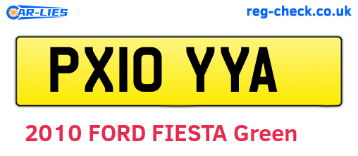 PX10YYA are the vehicle registration plates.
