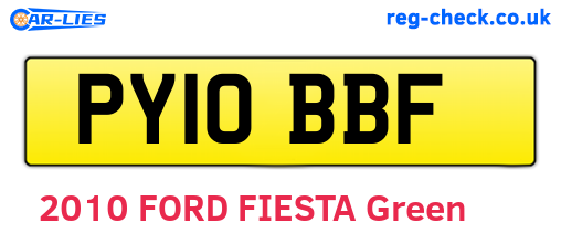 PY10BBF are the vehicle registration plates.