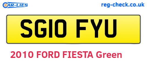 SG10FYU are the vehicle registration plates.