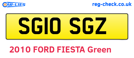 SG10SGZ are the vehicle registration plates.