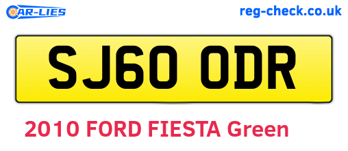SJ60ODR are the vehicle registration plates.