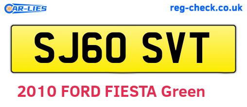 SJ60SVT are the vehicle registration plates.