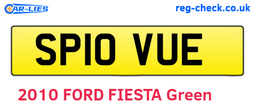 SP10VUE are the vehicle registration plates.