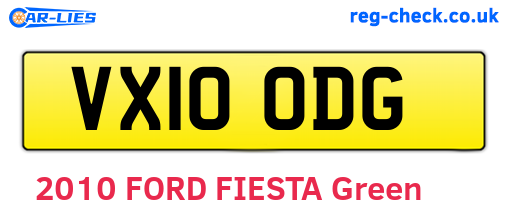 VX10ODG are the vehicle registration plates.