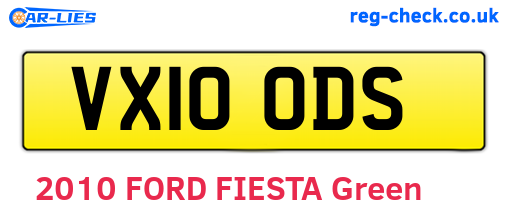 VX10ODS are the vehicle registration plates.