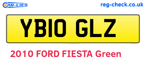 YB10GLZ are the vehicle registration plates.