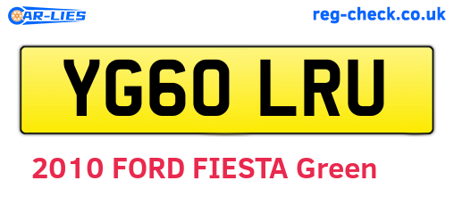 YG60LRU are the vehicle registration plates.