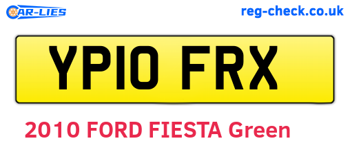 YP10FRX are the vehicle registration plates.