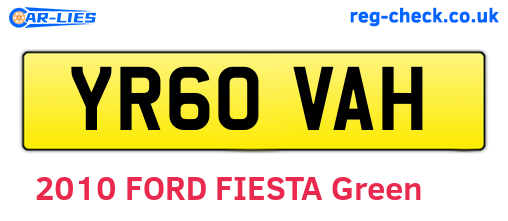 YR60VAH are the vehicle registration plates.