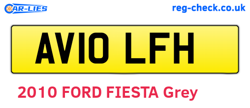 AV10LFH are the vehicle registration plates.