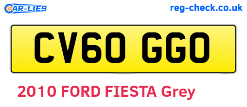 CV60GGO are the vehicle registration plates.