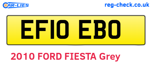 EF10EBO are the vehicle registration plates.