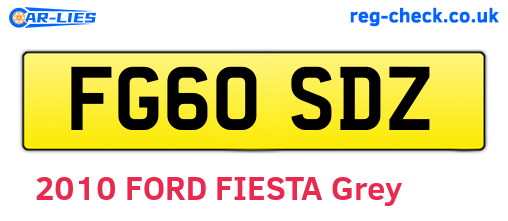 FG60SDZ are the vehicle registration plates.