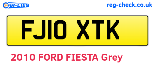 FJ10XTK are the vehicle registration plates.