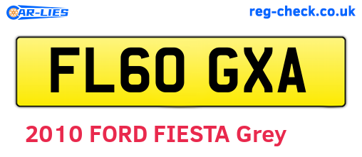 FL60GXA are the vehicle registration plates.