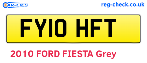 FY10HFT are the vehicle registration plates.
