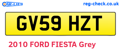 GV59HZT are the vehicle registration plates.