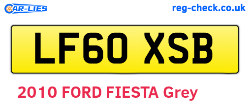 LF60XSB are the vehicle registration plates.