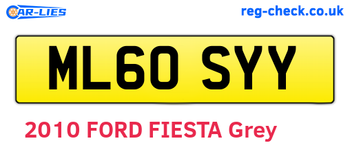 ML60SYY are the vehicle registration plates.