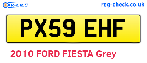 PX59EHF are the vehicle registration plates.