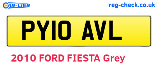 PY10AVL are the vehicle registration plates.