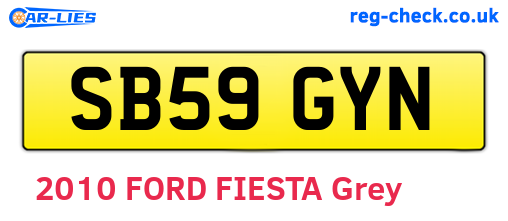 SB59GYN are the vehicle registration plates.