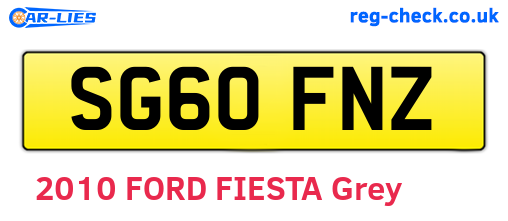 SG60FNZ are the vehicle registration plates.