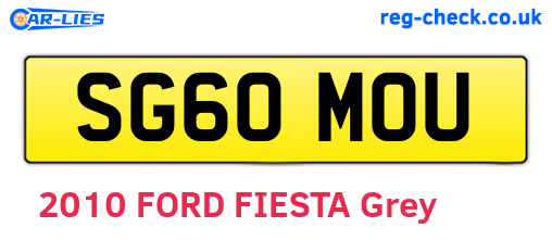 SG60MOU are the vehicle registration plates.