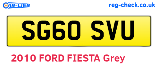 SG60SVU are the vehicle registration plates.