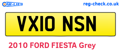 VX10NSN are the vehicle registration plates.