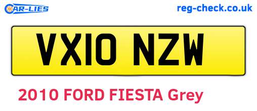VX10NZW are the vehicle registration plates.