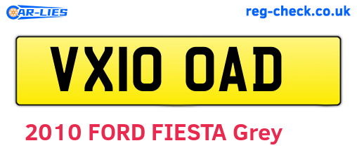VX10OAD are the vehicle registration plates.