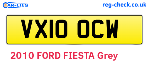 VX10OCW are the vehicle registration plates.