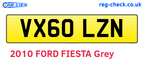 VX60LZN are the vehicle registration plates.