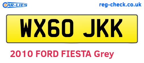 WX60JKK are the vehicle registration plates.