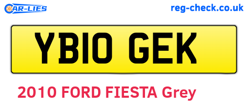 YB10GEK are the vehicle registration plates.