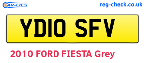 YD10SFV are the vehicle registration plates.