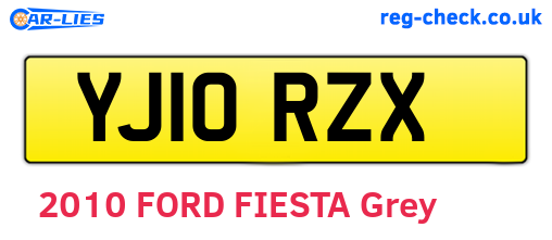 YJ10RZX are the vehicle registration plates.