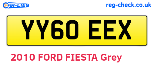 YY60EEX are the vehicle registration plates.