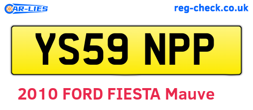 YS59NPP are the vehicle registration plates.