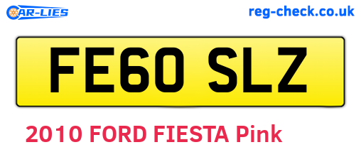 FE60SLZ are the vehicle registration plates.