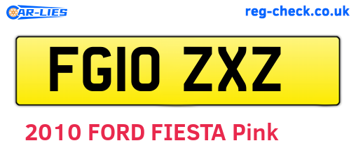 FG10ZXZ are the vehicle registration plates.