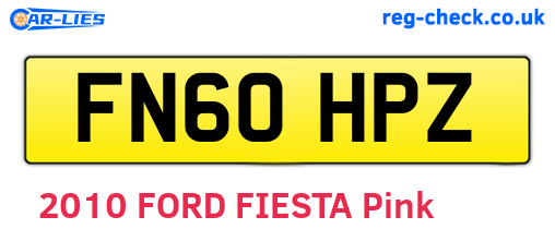 FN60HPZ are the vehicle registration plates.