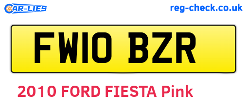 FW10BZR are the vehicle registration plates.