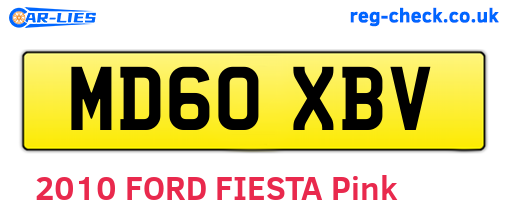 MD60XBV are the vehicle registration plates.