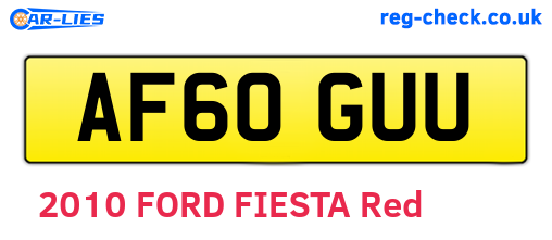 AF60GUU are the vehicle registration plates.