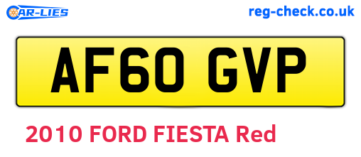 AF60GVP are the vehicle registration plates.