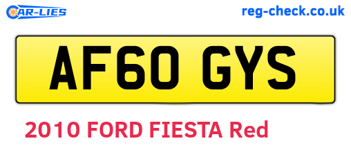AF60GYS are the vehicle registration plates.