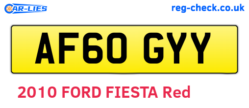 AF60GYY are the vehicle registration plates.